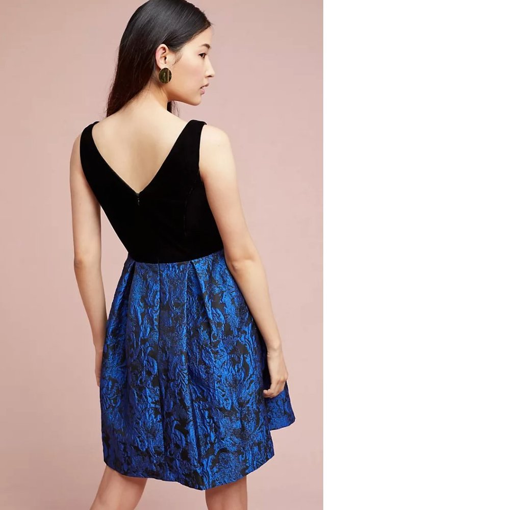 ANTHROPOLOGIE Velvet & Jacquard Dress size 0 new with tag - Picture 7 of 7